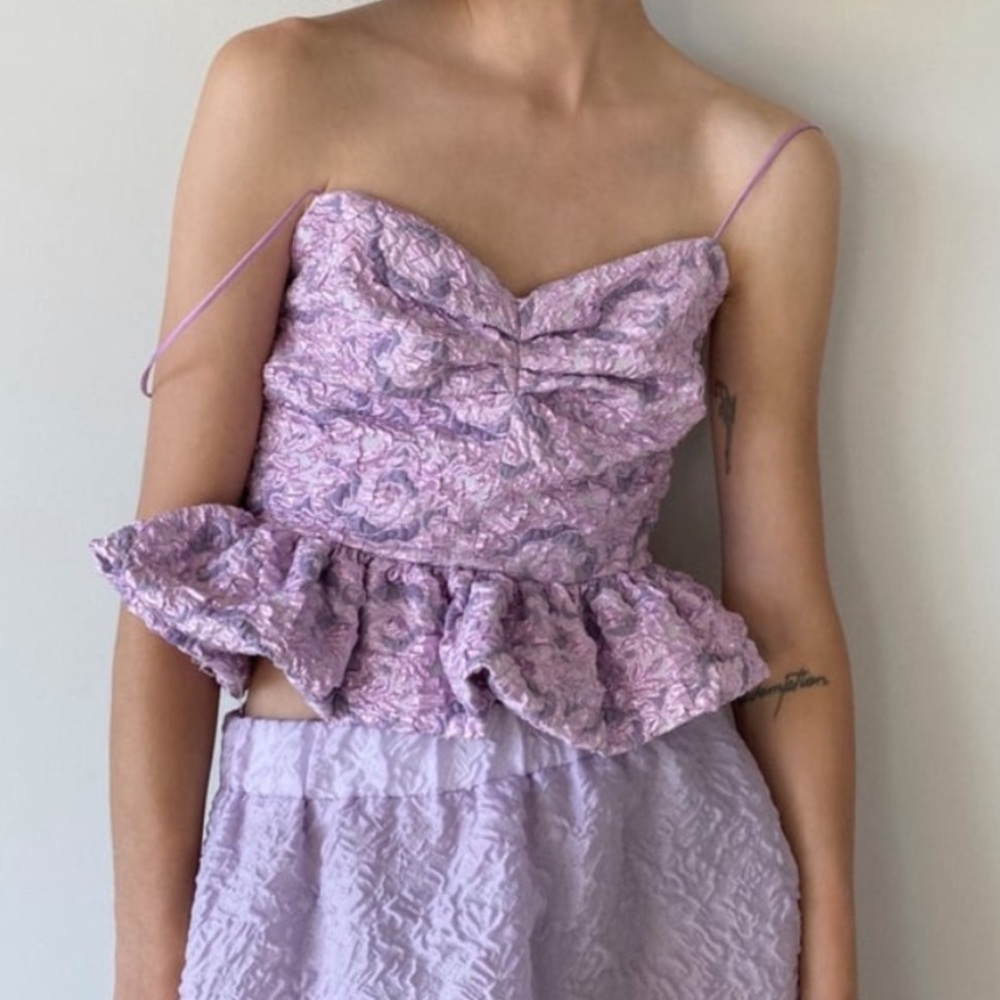 Zara Lilac Textured Top